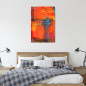 Wechselwirkung von Wanddekor aus Orange Abstrakter Leinwanddruck (Insitu (Schlafzimmer))