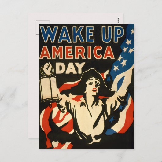 Weck Amerika auf! Feiertagspostkarte (Vorne/Hinten)