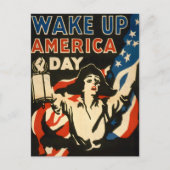 Weck Amerika auf! Feiertagspostkarte (Vorderseite)