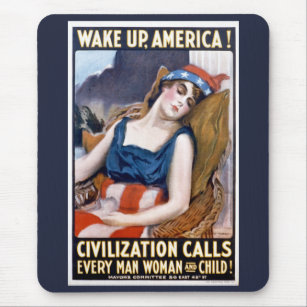 Weck Amerika auf! Vintage Patriotische Freiheit Ku Mousepad