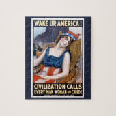 Weck Amerika auf! Vintage Patriotische Freiheit Ku Puzzle (Vertikal)