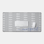 Weck auf. Bete! Hustle. grau Personalisiert Schreibtischunterlage (Tastatur & Maus)