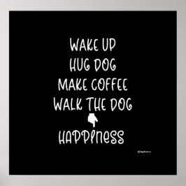 Weck auf, Hug Hund... Happy Liebe Grafisches Poste Poster