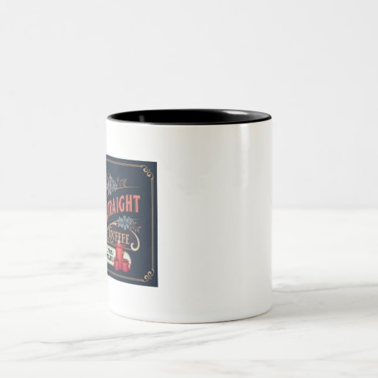 Weck auf! Mit SuperStraight Covfefe! Zweifarbige Tasse (Mittel)