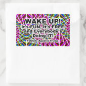 Weck auf! rechteckiger aufkleber (Tasche)