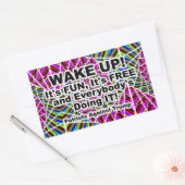 Weck auf! rechteckiger aufkleber (Umschlag)