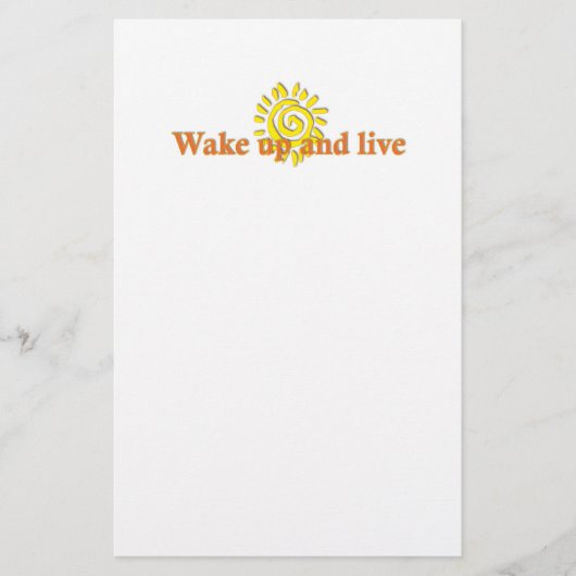 Weck auf und lebe briefpapier (Vorderseite)