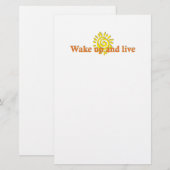 Weck auf und lebe briefpapier (Vorne/Hinten)