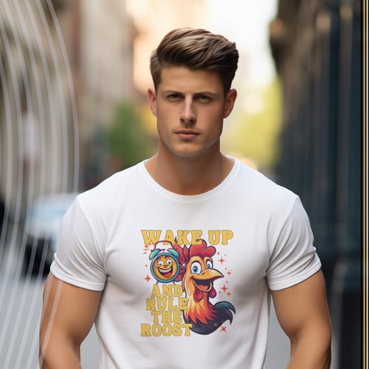 Weck auf und regiere das Roost Funny Rooster T-Shirt