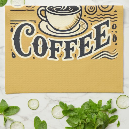 Weck auf und rieche das Kaffeetuch Geschirrtuch (Gefaltet)