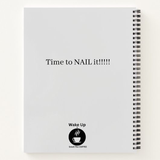 Weck auf und rieche den Kaffee Notizblock (Rückseite)