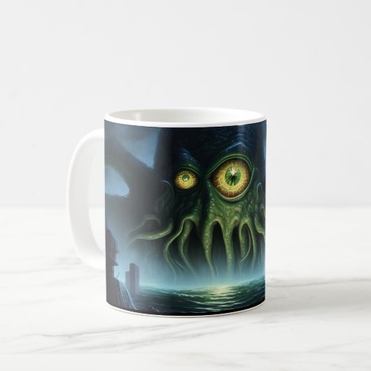 Weck auf und ruf Forth Cthulu an! Tasse (Vorderseite Links)