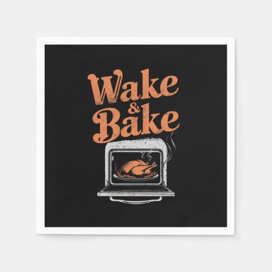 Weck Bake Turkey Dinner Funny Erntedank Serviette (Vorderseite)
