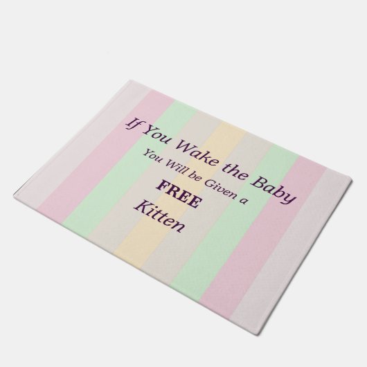 Weck das Baby Free Kitten Funny nicht Fußmatte (Schrägansicht)