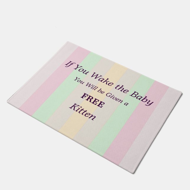 Weck das Baby Free Kitten Funny nicht Fußmatte (Schrägansicht)