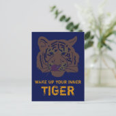 Weck dein Inner Tiger Inspiration hoch Postkarte (Stehend Vorderseite)