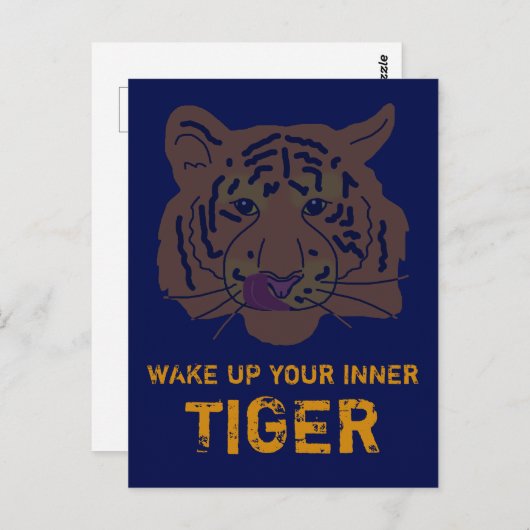 Weck dein Inner Tiger Inspiration hoch Postkarte (Vorne/Hinten)