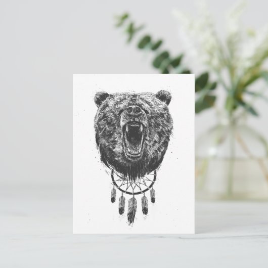 Weck den Bären nicht Postkarte (Stehend Vorderseite)