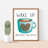 Weck den Geruch des Kaffees auf - Wasserfarben-Kaf Poster