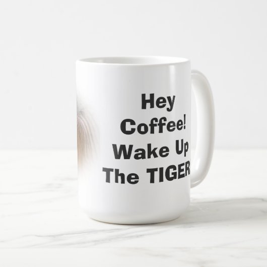 Weck die Tiger-Tasse auf! Kaffeetasse (VorderseiteRechts)