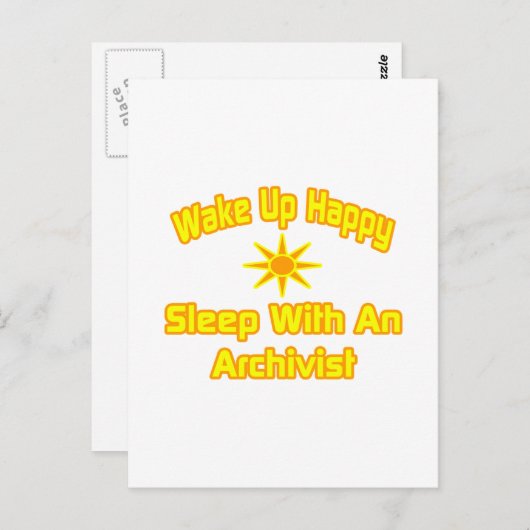 Weck glücklich ... Schlaf mit einem Archivar Postkarte (Vorne/Hinten)