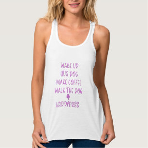 Weck hoch, Hug Hund... Glücklicher Cooler Tank obe Top