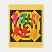 WECK JETZT SAND FARBIERT DESIGN MIT ROT SCHWARZ FLEECEDECKE (Vorderseite)