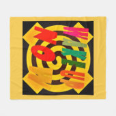 WECK JETZT SAND FARBIERT DESIGN MIT ROT SCHWARZ FLEECEDECKE (Vorderseite (Horizontal))