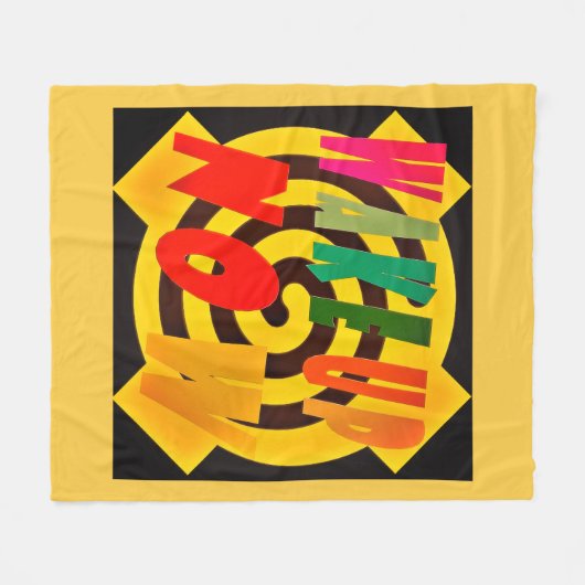 WECK JETZT SAND FARBIERT DESIGN MIT ROT SCHWARZ FLEECEDECKE (Vorderseite (Horizontal))