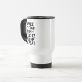 Weck Kvetch Nosh Kibbitz Sleep Wiederholung Funny Reisebecher (Vorderseite Links)