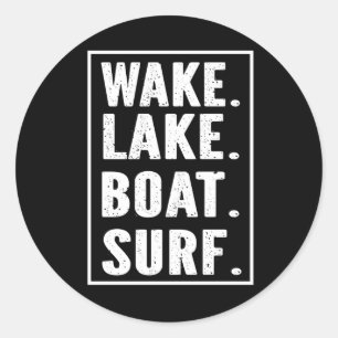 Weck Lake Boat Surf Runder Aufkleber