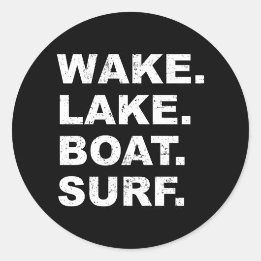Weck Lake Boat Surf Wakesurf Surfer Runder Aufkleber (Vorderseite)