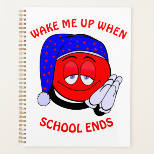 Weck mich auf, wenn die Schule witzige Emoji beend Planer