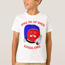 Weck mich auf, wenn die Schule witzige Emoji beend T-Shirt