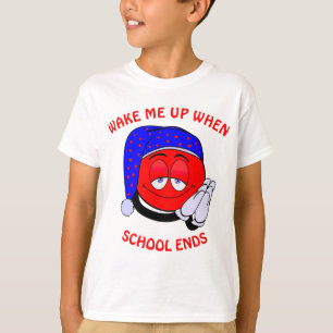 Weck mich auf, wenn die Schule witzige Emoji beend T-Shirt