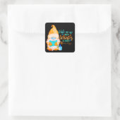 WECK MICH AUF, WENN WINTER ÜBER Gnome IST Quadratischer Aufkleber (Tasche)