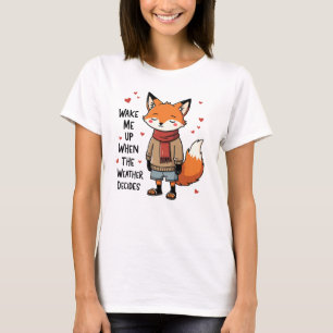 Weck mich hoch - Niedlicher Fuchs im Mixed Wetter T-Shirt