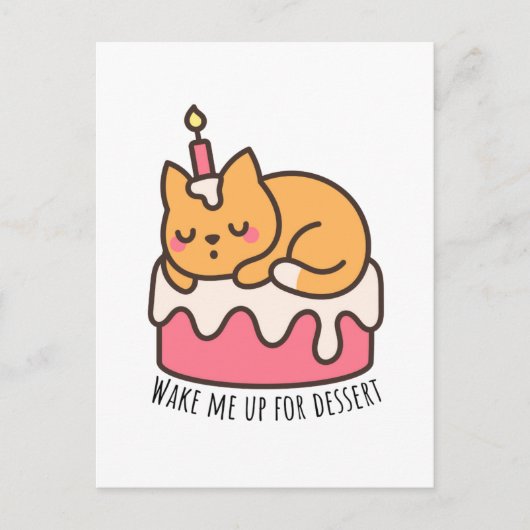 Weck mich zum Nachtisch auf Postkarte (Vorderseite)