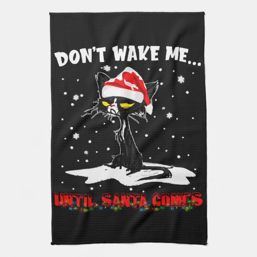 Weck mir nicht! Bis Weihnachten kommt Funny Christ Geschirrtuch (Vertikal)