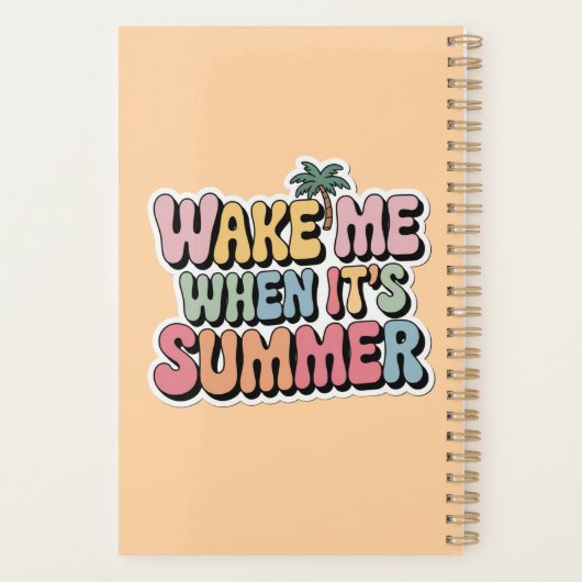 Weck mir, wenn es Sommer Retro Vibes Planner ist Planer (Rückseite)