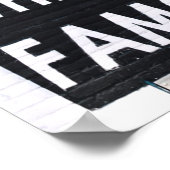 Weck mir, wenn ich berühmt bin, schwarz und weiß poster (Ecke)