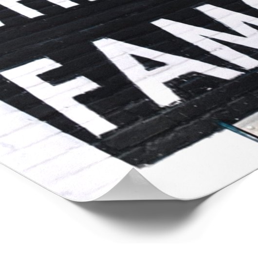 Weck mir, wenn ich berühmt bin, schwarz und weiß poster (Ecke)