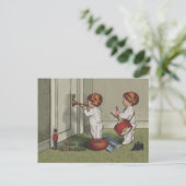 Weck seine niedliche Weihnachtsbilder Feiertagspostkarte (Stehend Vorderseite)