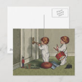 Weck seine niedliche Weihnachtsbilder Feiertagspostkarte (Vorne/Hinten)