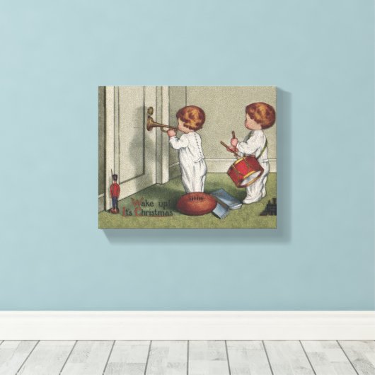 Weck seine niedliche Weihnachtsbilder Leinwanddruck (Insitu (Holzboden))