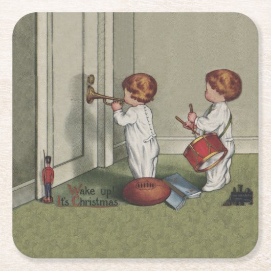 Weck seine niedliche Weihnachtsbilder Rechteckiger Pappuntersetzer (Vorderseite)