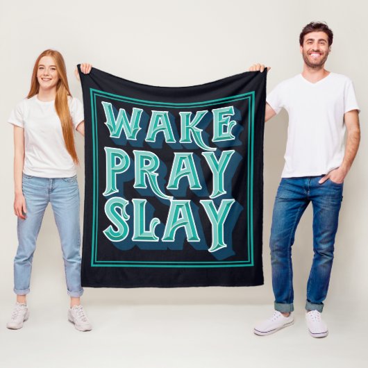 Weck Slay Pray Christlich Daily Mission Fleecedecke (Beispiel)