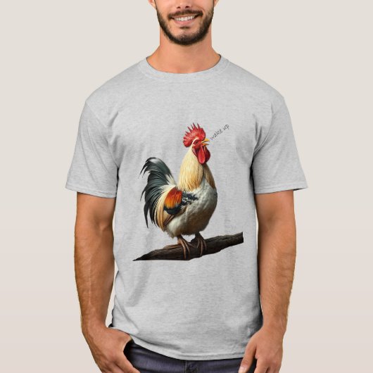 Weck Spaß Rooster Crowing a Warning T-Shirt (Vorderseite)