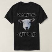 WECK-up-SHEEPLE Funny Geweckt Verschwörungstheorie T-Shirt (Design vorne)