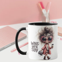 "Weck Up & Slay" Whimsical Latte Girl Boss Coffee